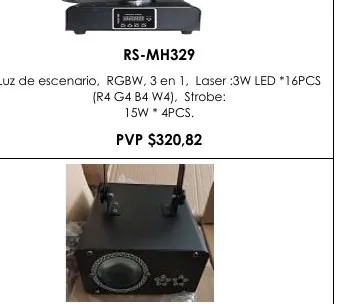 Luz de Escenario, RGBW, 3 en 1, Laser :3W LED *16PCS - RS-MH329