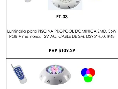 Luminaria para PISCINA PROPOOL DOMINICA SMD, 36W - PT-03