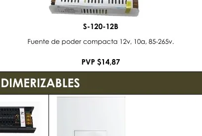 Fuente de Poder Compacta 12V, 10A, 85-265V. - S-120-12B