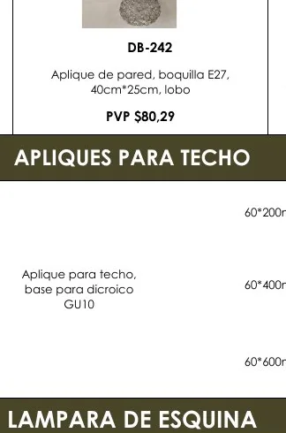 Aplique de Pared, Boquilla E27, - DB-242