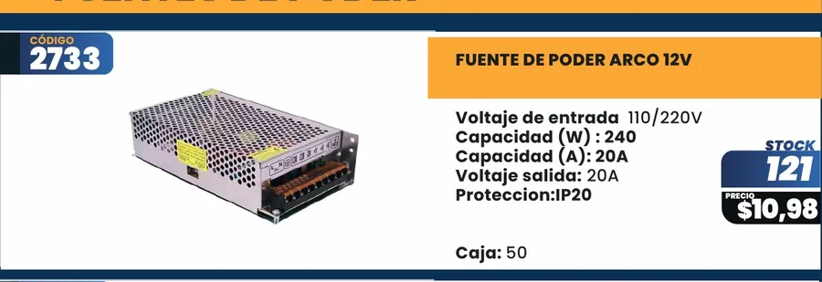FUENTE DE PODER ARCO 12V - 2733