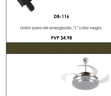 Unión para Riel Energizado, "L" Color Negro. - DB-116
