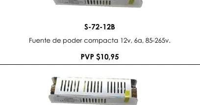 Fuente de Poder Compacta 12V, 6A, 85-265V. - S-72-12B