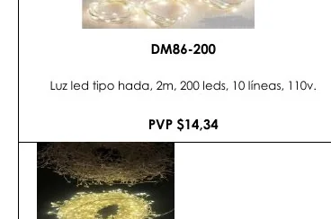 Luz Led Tipo Hada, 2M, 200 Leds, 10 Líneas, 110V. - DM86-200