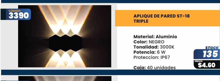 APLIQUE DE PARED ST-18 - 3390