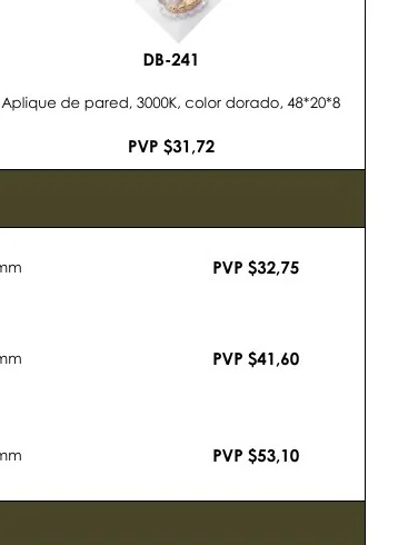 Aplique de Pared, 3000K, Color Dorado, 48*20*8 - DB-241