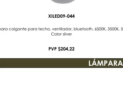 Lampara Colgante para Techo, Ventilador, Bluetooth, 6500K, 3500K, 5000K, - XILED09-044