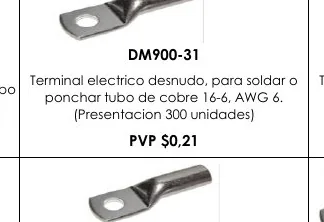 Ponchar Tubo de Cobre 16-6, AWG 6. - DM900-31