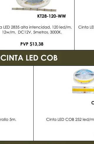 Cinta LED 2835 Alta Intencidad, 120 Led/m, Cinta LED - KT28-120-WW