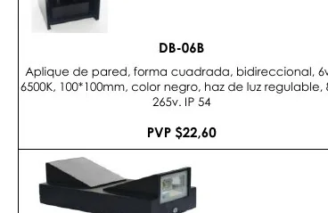 Aplique de Pared, Forma Cuadrada, Bidireccional, 6W, - DB-06B