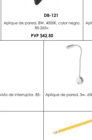 Aplique de Pared, 8W, 4000K, Color Negro, Aplique - DB-121