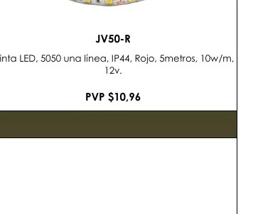 Cinta LED, 5050 Una Línea, IP44, Rojo, 5METROS, 10W/M, - JV50-R