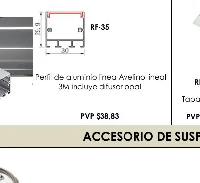 Perfil de Aluminio Linea Avelino Lineal - RF-35