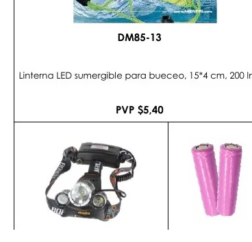 Linterna LED Sumergible para Bueceo, 15*4 Cm, 200 Lm. - DM85-13