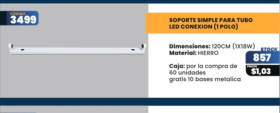 SOPORTE SIMPLE PARA TUBO - 3499