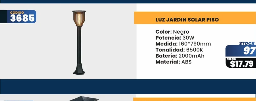 LUZ JARDIN SOLAR PISO - 3685