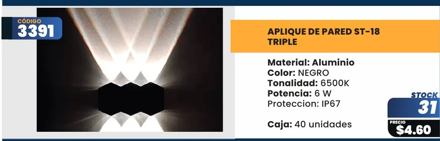 APLIQUE DE PARED ST-18 - 3391