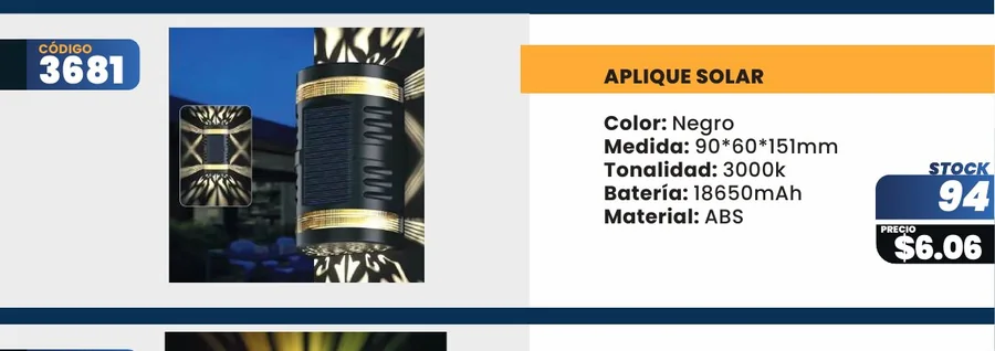 APLIQUE SOLAR - 3681