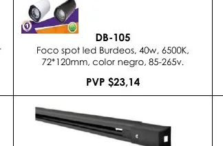 Color Foco Spot Led Burdeos, 40W, 6500K, - DB-105