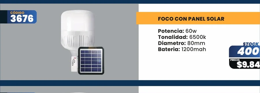 FOCO CON PANEL SOLAR - 3676