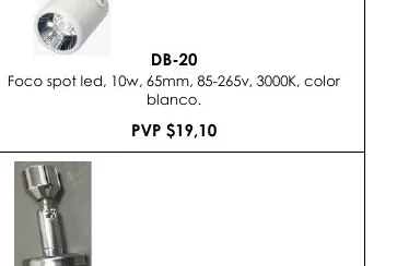 Foco Spot Led, 10W, 65MM, 85-265V, 3000K, Color - DB-20