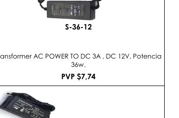 Transformer AC POWER TO DC 3A , DC 12V, Potencia - S-36-12