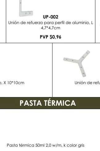 Unión de Refuerzo para Perfil de Aluminio, L - UP-002