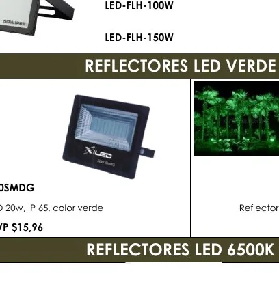 SMD 20W, IP 65, Color Verde Reflector - LED-FLH-150W