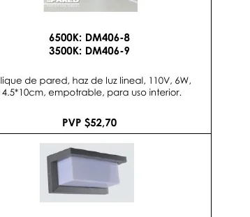 Aplique de Pared, Haz de Luz Lineal, 110V, 6W, - DM406-8
