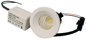 Spot Empotrado Ojo De Dragón, Redondo, Blanco, 3W, 3000K, AC110-240V, Aluminio, Dx
