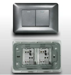 Conmutador Doble, Gris, Dx
