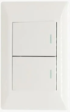 Interruptor Doble Conmutado 16A Focus, Blanco, Mf