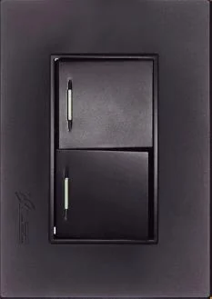 Interruptor Doble Conmutable 16A Linea Tempo Negro, Mf
