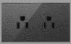 Tomacorriente Doble Polarizado 15A, 125V, Glass Negro, Dx