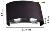 Aplique Negro, 2X2W, 6000K, IP65, Plástico Reforzado, Dx