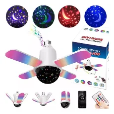 Lámpara LED 3 Paletas Bluetooth Domo Estrellas, Os