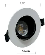 Spot Empotrado Plastico Reforzado, Redondo, D 9 Cm, Blanco + Negro, Reorientable, Dx