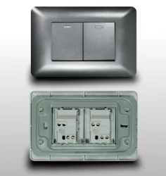 Interruptor Doble, Gris, Dx