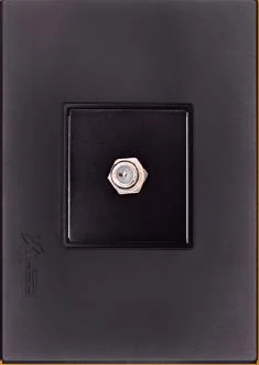 Toma Coaxial, R66, Linea Tempo Negro, Mf
