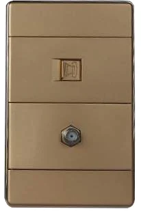 Interruptor Doble 16A, Linea Fussion Elite Dorado, Gl
