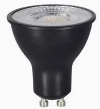 Dicroico Negro, 6W, GU10, 3000K, 480 Lm, 100-260 Vac, 38°, Dx