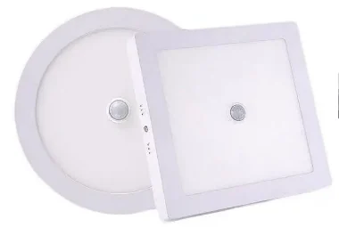 Panel LED Sobrepuesto Cuadrado Con Sensor De Movimiento, 12W X 6500K, Luz De Día, Il