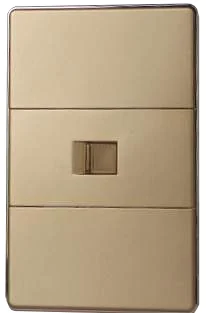 Toma Coaxial, R66, Blanco, Marfil, Linea Fussion Elite Dorado, Gl