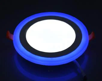 Panel LED Bicolor Empotrable Redondo, 6+3W, Contorno Luz Azul, Il