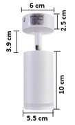 Spot Sobrepuesto, Movil, Blanco, 1XGU10, IP20, Aluminio, Dx