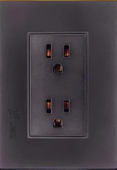 Toma Corriente Americano Polarizado, 16A, Linea Tempo Negro, Mf