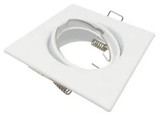 Spot Empotrable Metalico, Cuadrado, Blanco, Movil, Hierro Pintado, Dx