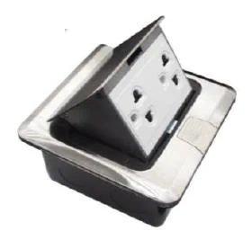 Tomacorriente De Piso Metálico, Euroamericano 16A, Mf