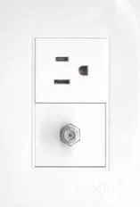 Toma Dual Tv + Tomacorriente Blanco Linea Tempo, Mf