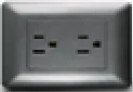 Tomacorriente Doble Polarizado 15A, 125V, Darlux Negro